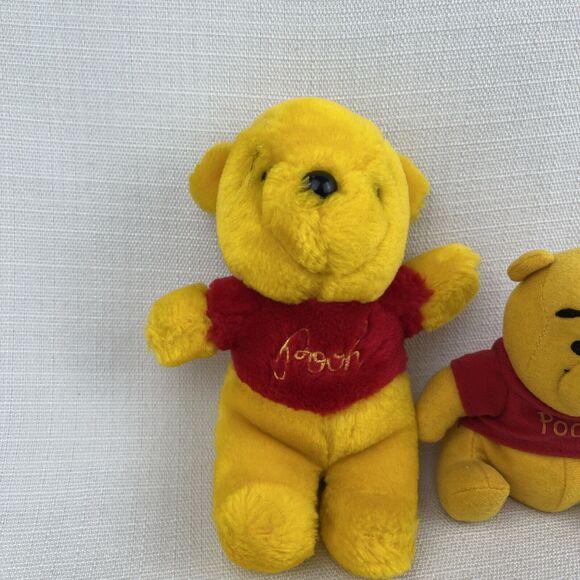 Vintage Sears & Disney Rattle Winnie the Pooh Plush Stuffed Animal Toy Lot Of 2 - Picture 2 of 11